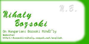 mihaly bozsoki business card